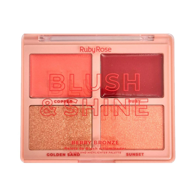 PALETA BLUSH E ILUMINADOR BERRY BRONZE - RUBY ROSE