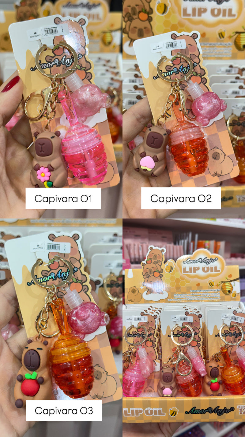 CHAVEIRO GLOSS CAPIVARA - AMOR ANJO