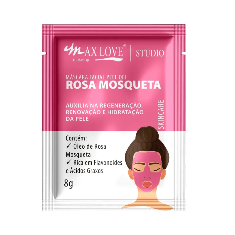 MÁSCARA FACIAL PEEL OFF ROSA MOSQUETA - MAX LOVE