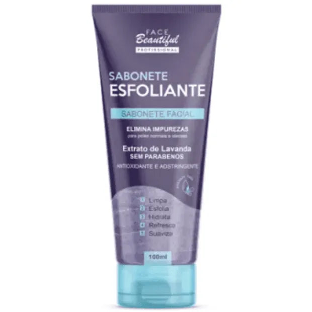 SABONETE FACIAL ESFOLIANTE EXTRATO DE LAVANDA - FACE BEAUTIFUL