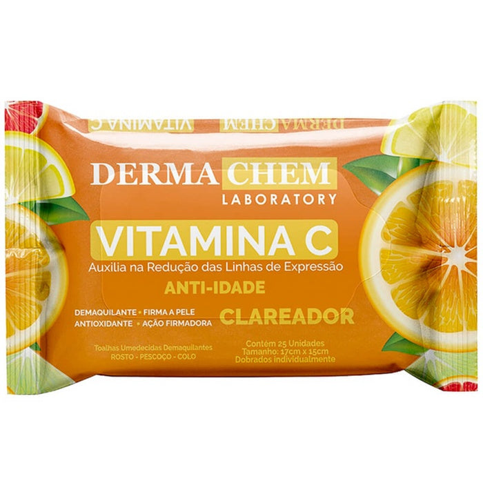 LENÇO DEMAQUILANTE VITAMINA C - DERMA CHEM