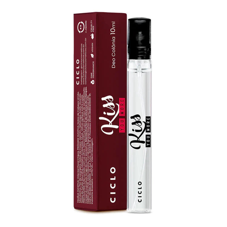 DEO COLÔNIA FEMININA KISS YOU MORE - CICLO COSMÉTICOS 10ML